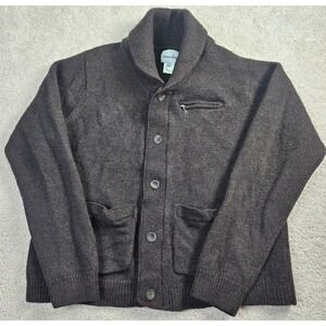 Steven Alan Men M (tagged XL) 100% Merino Wool Button Front Shawl Collar Sweater